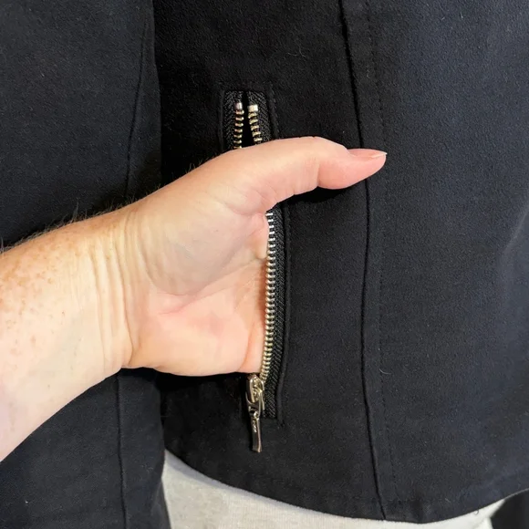 Encircled Black Unmoto Jacket Blazer Women’s Size XS Organic Cotton Zippers - Picture 3 of 15